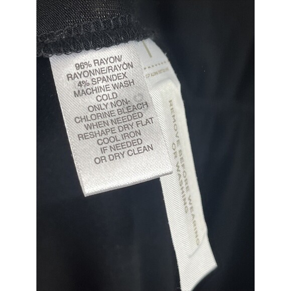 LOFT Black Knit Cold Shoulder Ruffle Dress Gathered Waist Women's Size Large NWT - Picture 3 of 4